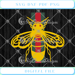 gucci logo with bee funny gucci bee svg png eps dxf cricut cameo file