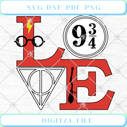 harry potter love valentine's logo svg png eps dxf hogwarts designs f