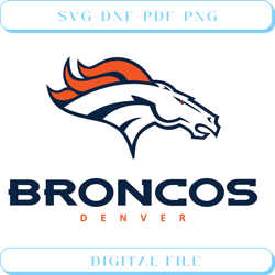 denver broncos logo and wordmark svg cut file