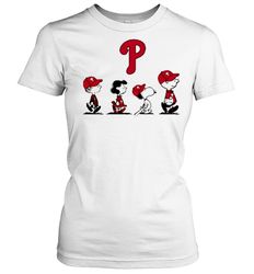 philadelphia phillies the peanut character charlie brown and snoopy walking shirt