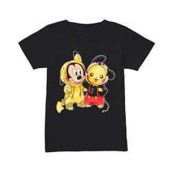 pikachu pokemon mickey mouse crossover shirt