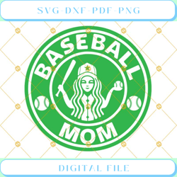 baseball mom starbucks logo svg dxf eps png cut files clipart cricut s