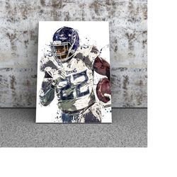 derrick henry, football painting hand made canvas, framed wall art, poster print