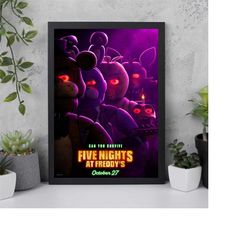 five nights at freddy's 2023 movie poster, room decor, home decor, art poster for gift