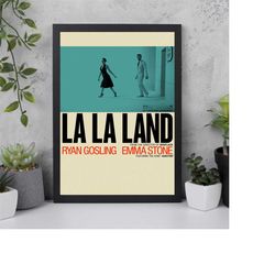 la la land movie poster, la la land wall decor, la la land poster print, vintage retro art print, ryan gosling, emma sto