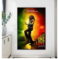 bob marley one love 2024 movie poster comedy home art print bar 323