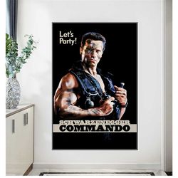 commando 1985 movie poster arnold schwarzenegger wall art home poster bar 208