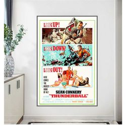 thunderball 1965 movie poster james bond  home art decor print bar 136