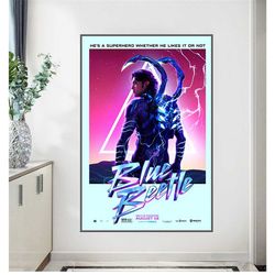 blue beetle 2023 movie poster super hero frameless home print bar 11