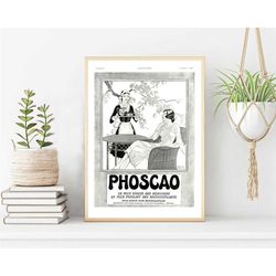 phoscao coffee wall art print poster, old advertisement poster, chocolate retro wall art prints, chocolate lover gift fo