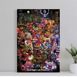 five nights at freddy's poster, wall art film print, art poster for gift, halloween decor poster, halloween gift for men