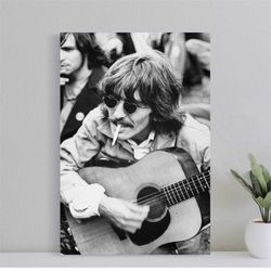 george harrison playing guitar movie poster, wall art film print, art poster for gift, home decor poster, (no frame)