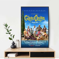 glass onion a knives out mystery  movie poster art movie wall room decor canvas poster