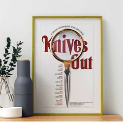 knives out movie poster- high quality canvas art print - room decoration - art poster for gift