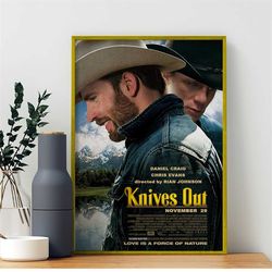 knives out movie poster - high quality canvas art print - room decoration - art poster for gift custom poster - gift for