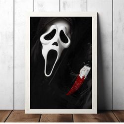 horror ghost poster - horror film poster - dark academia - halloween decor poster - canvas print - home decor - room wal