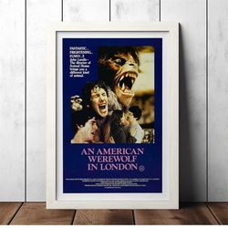 an american werewolf in london (1981) classic movie poster - film fan collectibles - vintage movie poster - home decor -