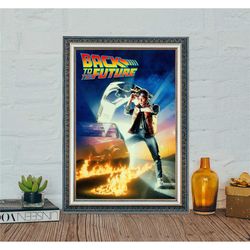 back to the future movie poster, classic movie back to the future poster, canvas cloth photo print