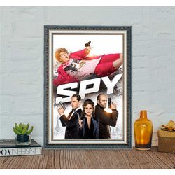 spy (2015) movie poster, spy classic movie poster, vintage canvas cloth photo print
