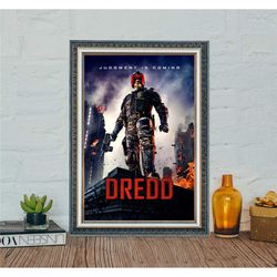 dredd movie poster, dredd (2012) classic movie poster, vintage canvas cloth photo print