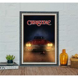 christine (1983) movie poster, classic movie christine poster, vintage canvas cloth photo print
