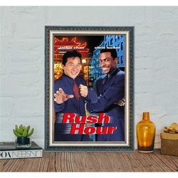 rush hour movie poster, classic movie rush hour poster, canvas cloth photo print