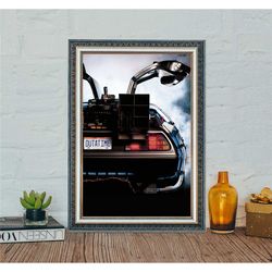 back to the future delorean poster,  back to the future classic vintage movie poster, classic movie canvas cloth poster