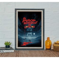 an american werewolf in london (1981) movie poster, an american werewolf in london classic movie poster, canvas cloth ph