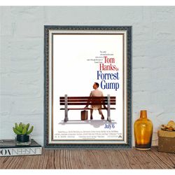 forrest gump movie poster, classic movie forrest gump poster, vintage canvas cloth photo print