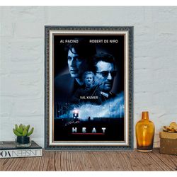 heat (1995) movie poster, heat vintage movie poster, classic movie poster canvas cloth photo print