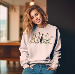 christmas duck sweatshirt, ducks christmas light sweatshirt, santa ducks merry christmas shirt, duck lover, funny duck c