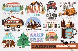 camping sublimation png bundle, camping png, camping clipart