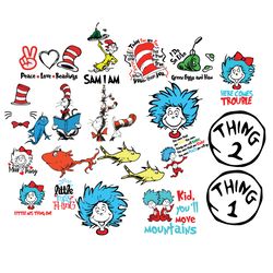 bundle dr seuss svg, dr seuss svg, dr seuss birthday svg, miss thing svg, dr seuss hat svg,