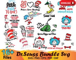 16 dr seuss bundle svg, dr seuss svg, dr seuss hat svg