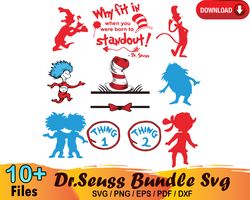 10 dr seuss bundle svg, cat in the hat svg, thing 1 svg