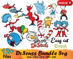 12 dr seuss bundle svg, dr seuss svg, cat in the hat svg