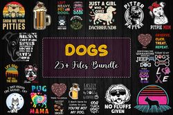 25 files dogs bundle svg, animal svg, dog svg, dog vector