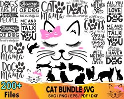 200 cat bundle svg, cat svg, proud cat mom, cat face svg