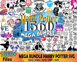 1560 harry potter mega bundle svg, harry potter svg, hogwarts svg file digital