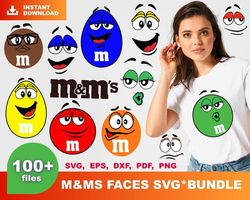 100 m n m faces bundle svg, trending svg, candy svg