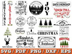 christmas bundle svg, winter svg, santa svg, merry christmas svg, farmhouse christmas svg, svg bundle for cricut silhoue