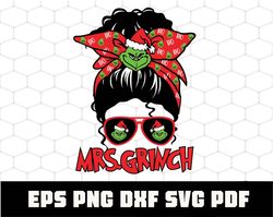 grinch svg, christmas messy bun svg, grinch christmas svg, christmas momlife svg, funny christmas svg, christmas mom svg