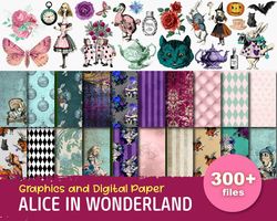 300 alice in wonderland bundle, trending svg, alice in wonderland