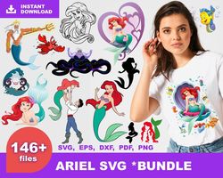 146 ariel bundle svg, trending svg, ariel svg, disney svg