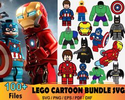 100 lego cartoon bundle svg, lego svg, lego marvel svg