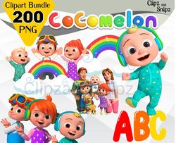 200 files cocomelon png bundle, cocomelon clipart, cocomelon print