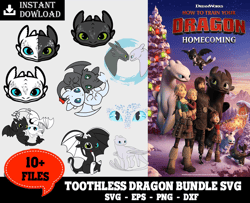 10 files toothless how to train your dragon svg bundle