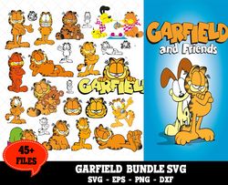 45 files garfield bundle svg, cartoon svg, garfield svg