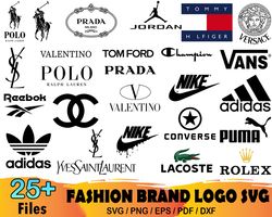 25 fashion brand logo bundle svg, ralph lauren svg, prada svg