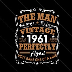 the man the myth the legend vintage 1961 svg, birthday svg, 60th birthday svg, born in 1961 svg, 1961 birthday svg, birt